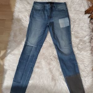 **Express High Rise Patchwork Skinny Jeans Size 4R**
